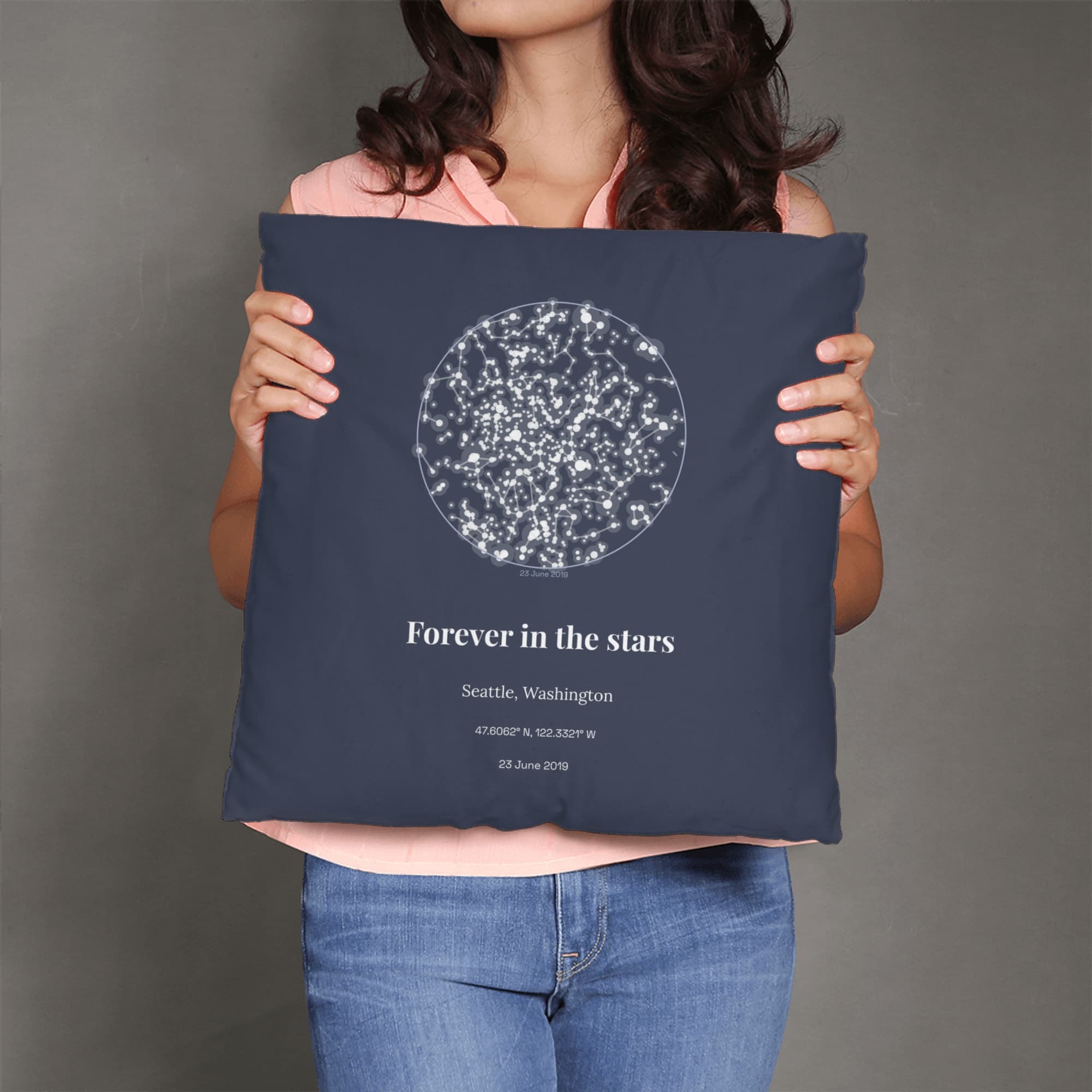 Pet Memorial Star Chart on the linen pillow