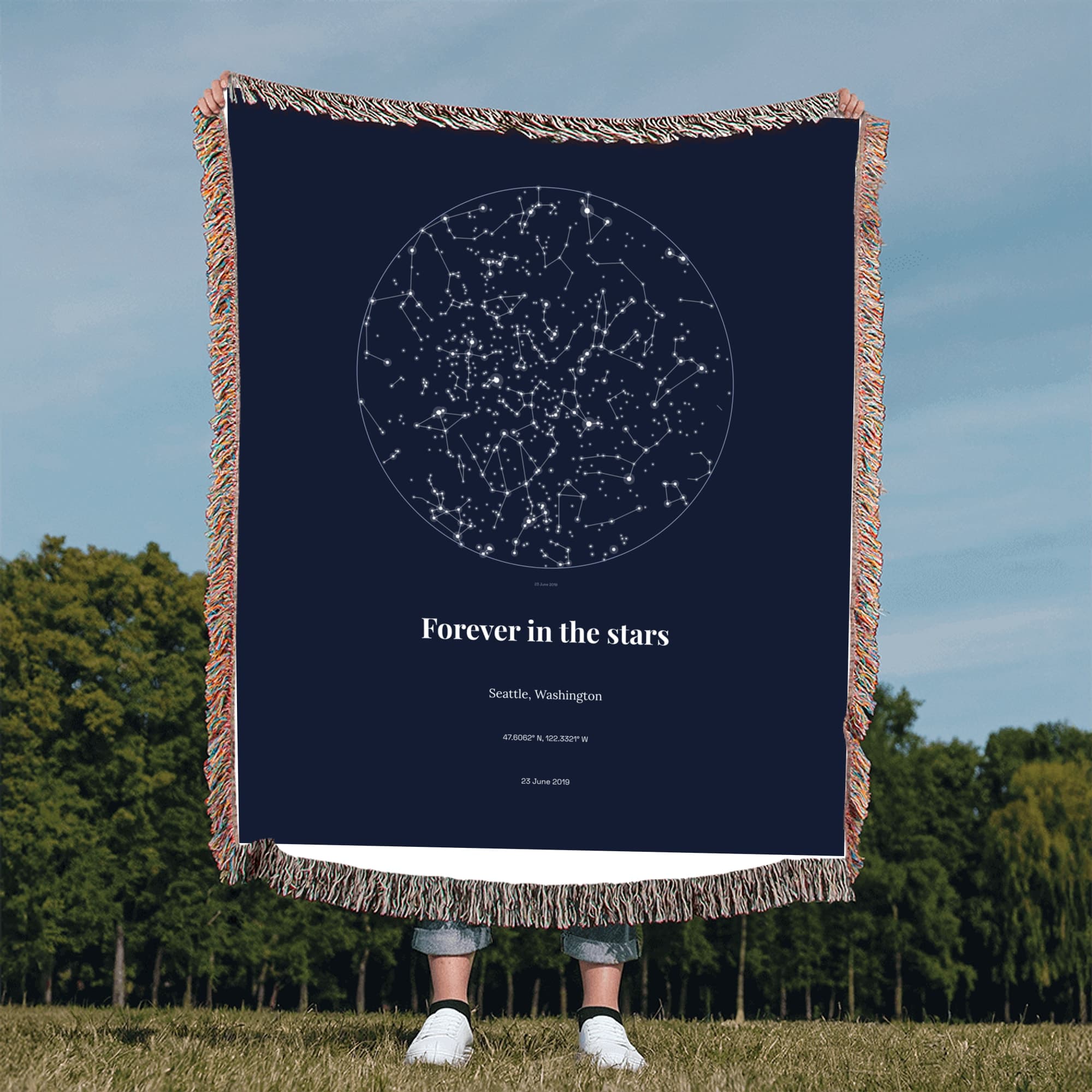 Pet Memorial Star Chart on throw