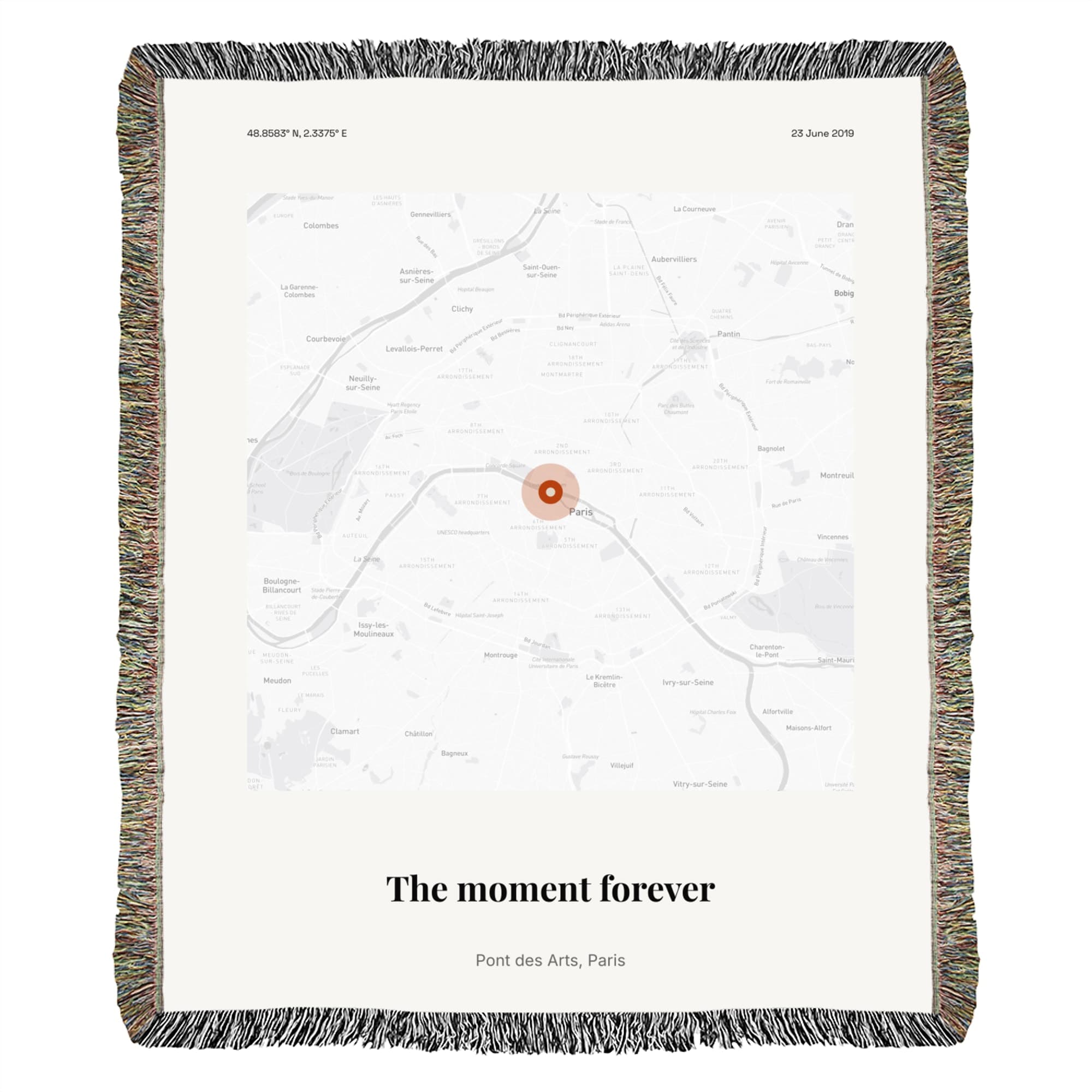 Proposal Location Print on the woven throw