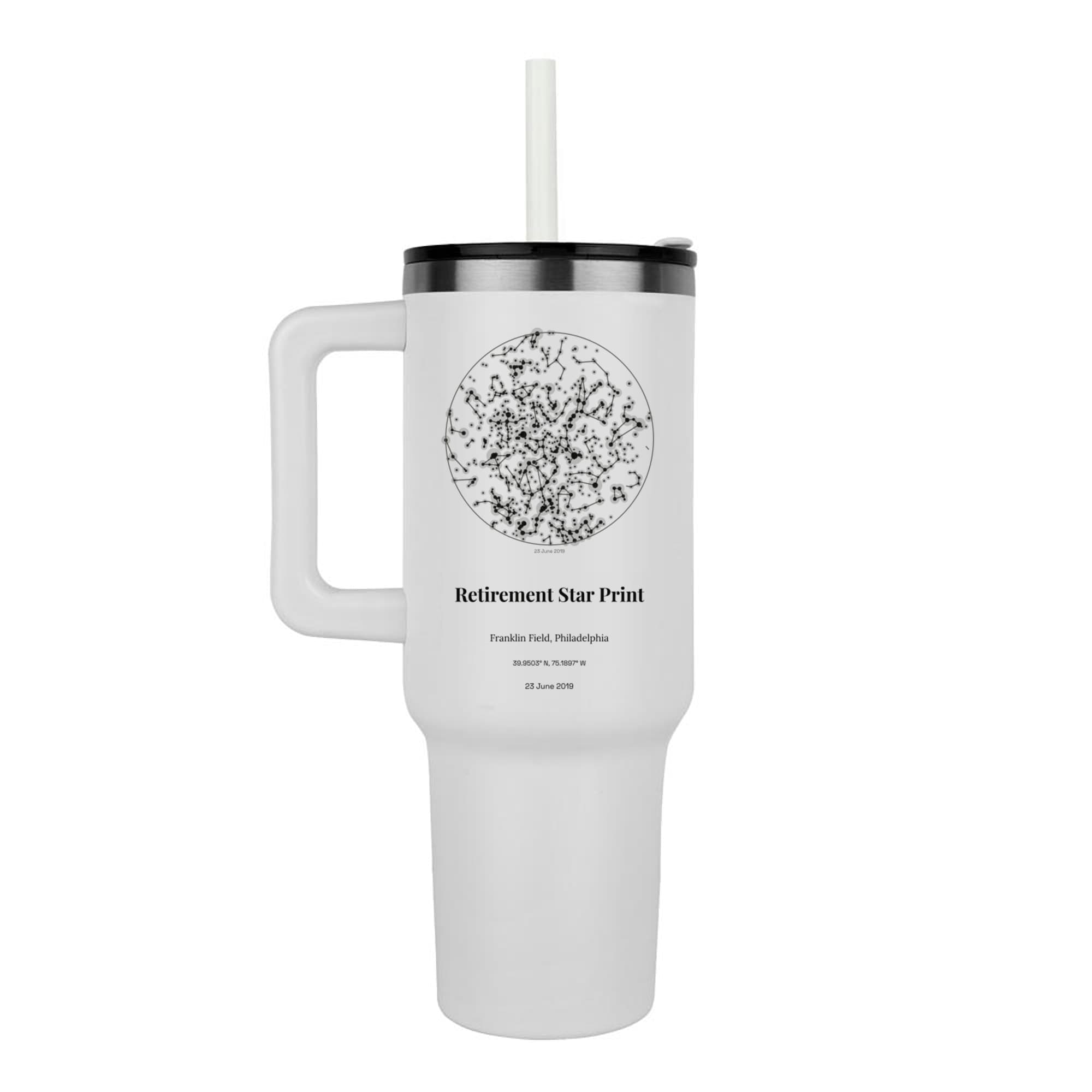 Retirement Star Print on the steel tumbler
