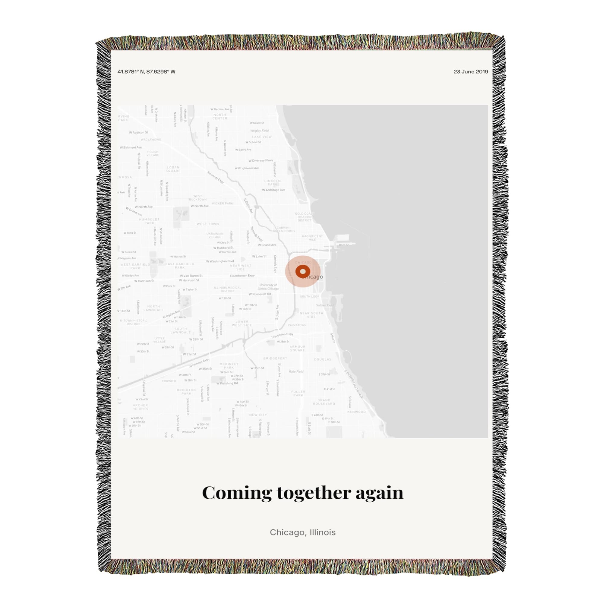 Family Reunion Map on the woven blanket