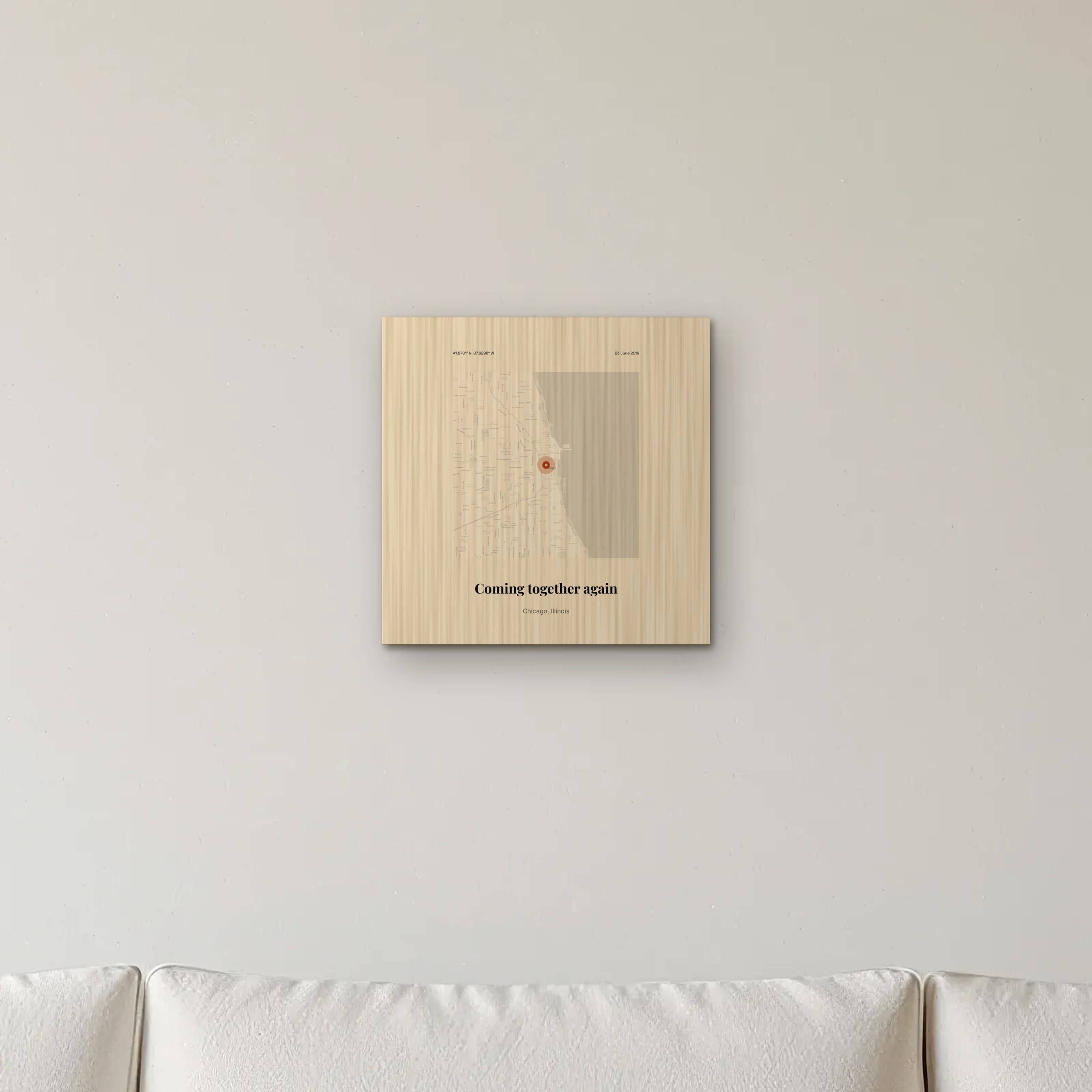 Family Reunion Map on the wood print