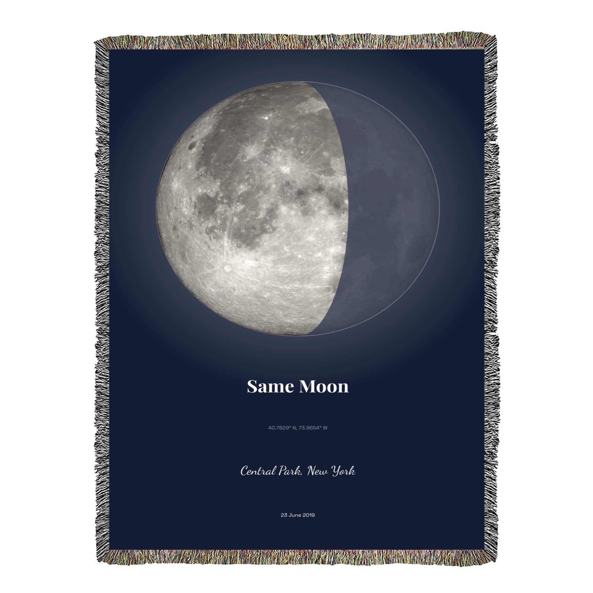 Same Moon on the woven blanket