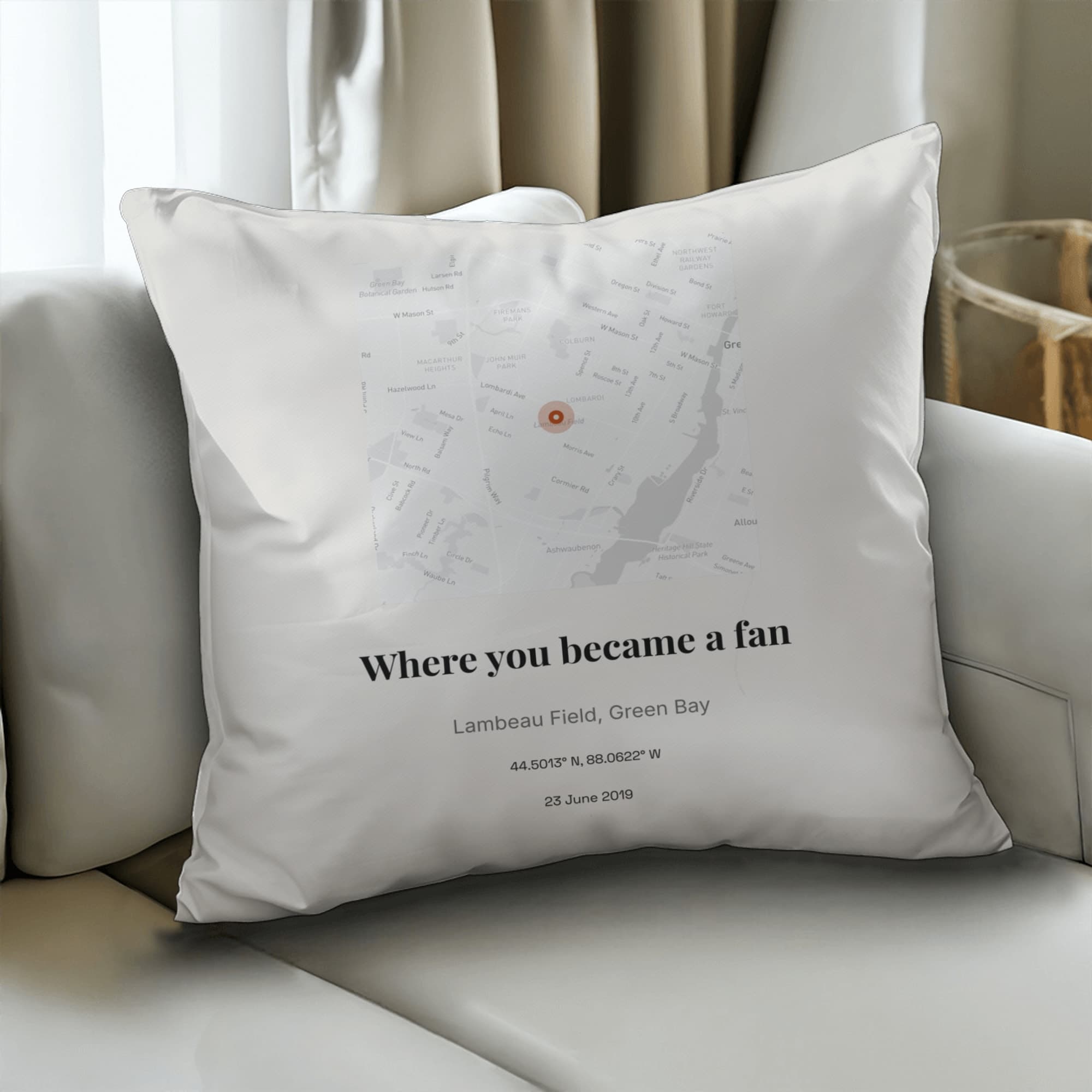 Fan Journey Map on pillow