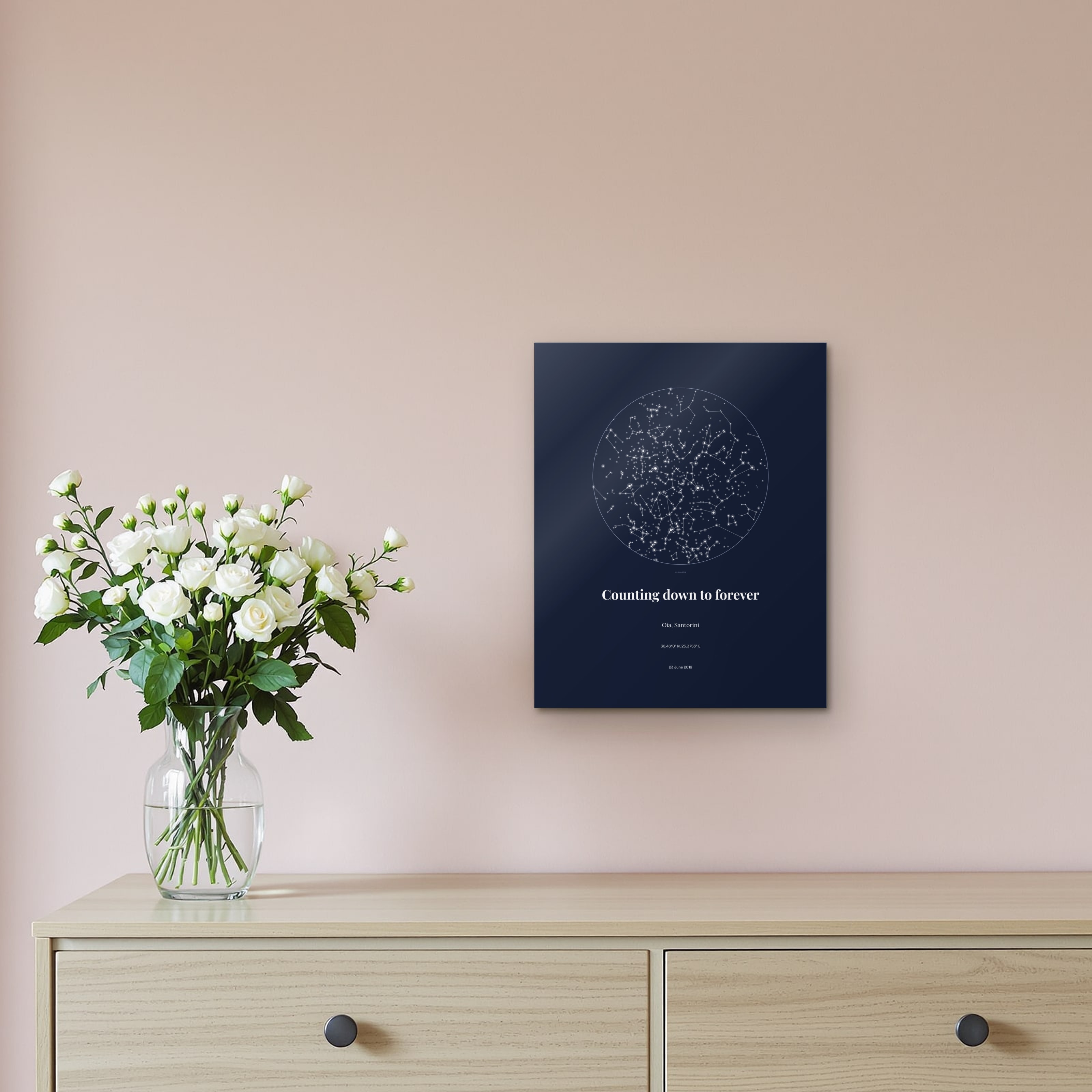 Wedding Countdown Stars on the metal print
