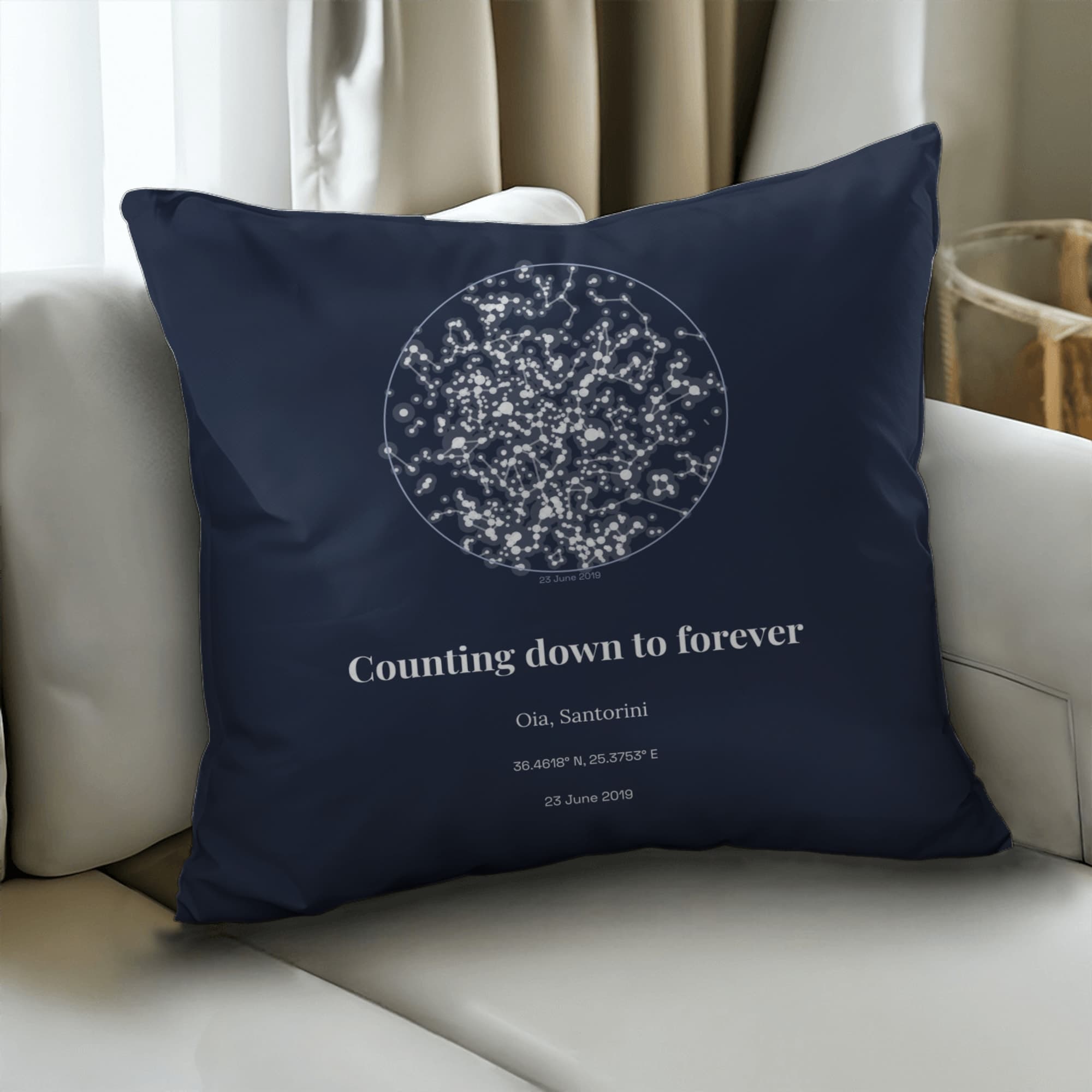 Wedding Countdown Stars on pillow