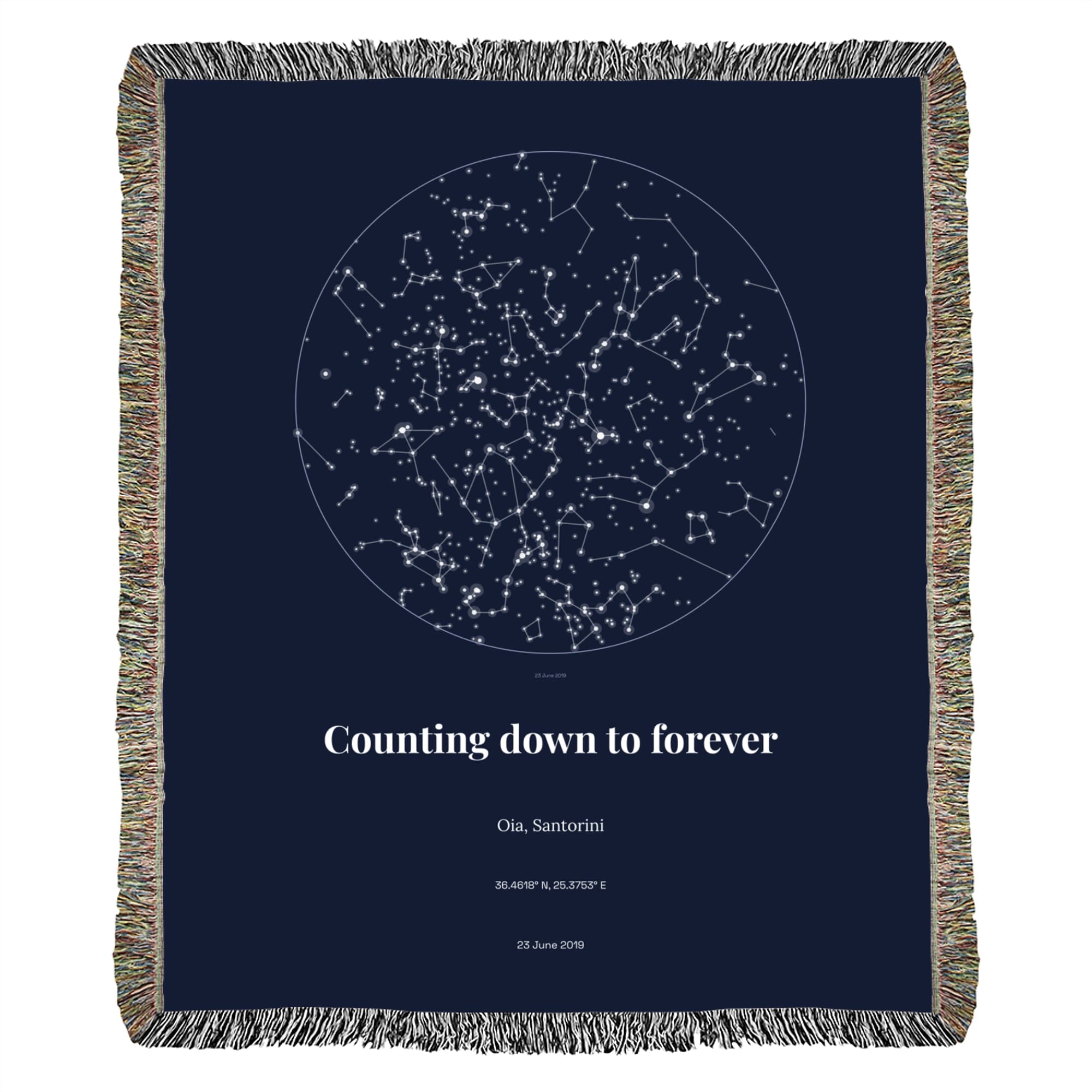 Wedding Countdown Stars on the woven throw