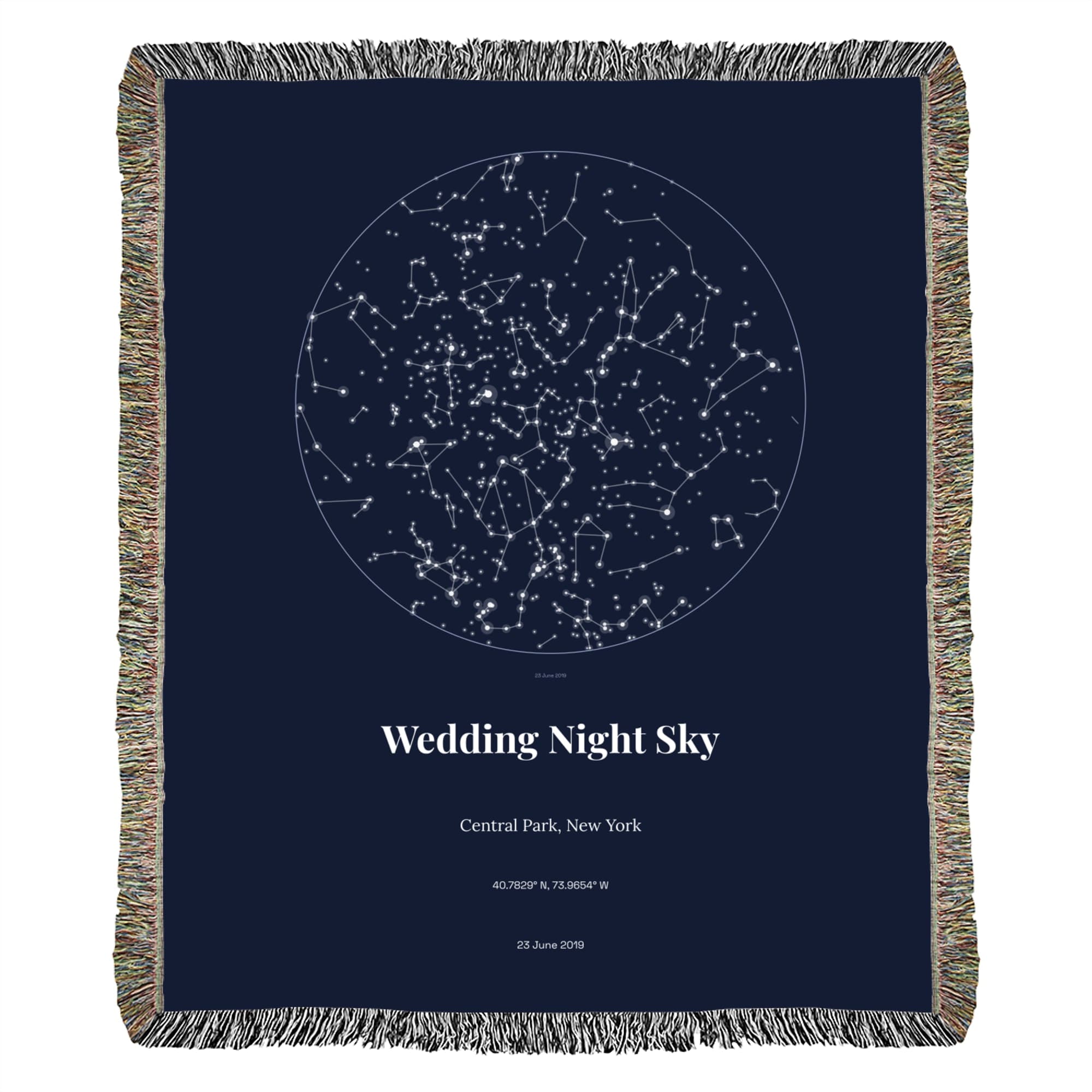 Wedding Night Sky on the woven throw