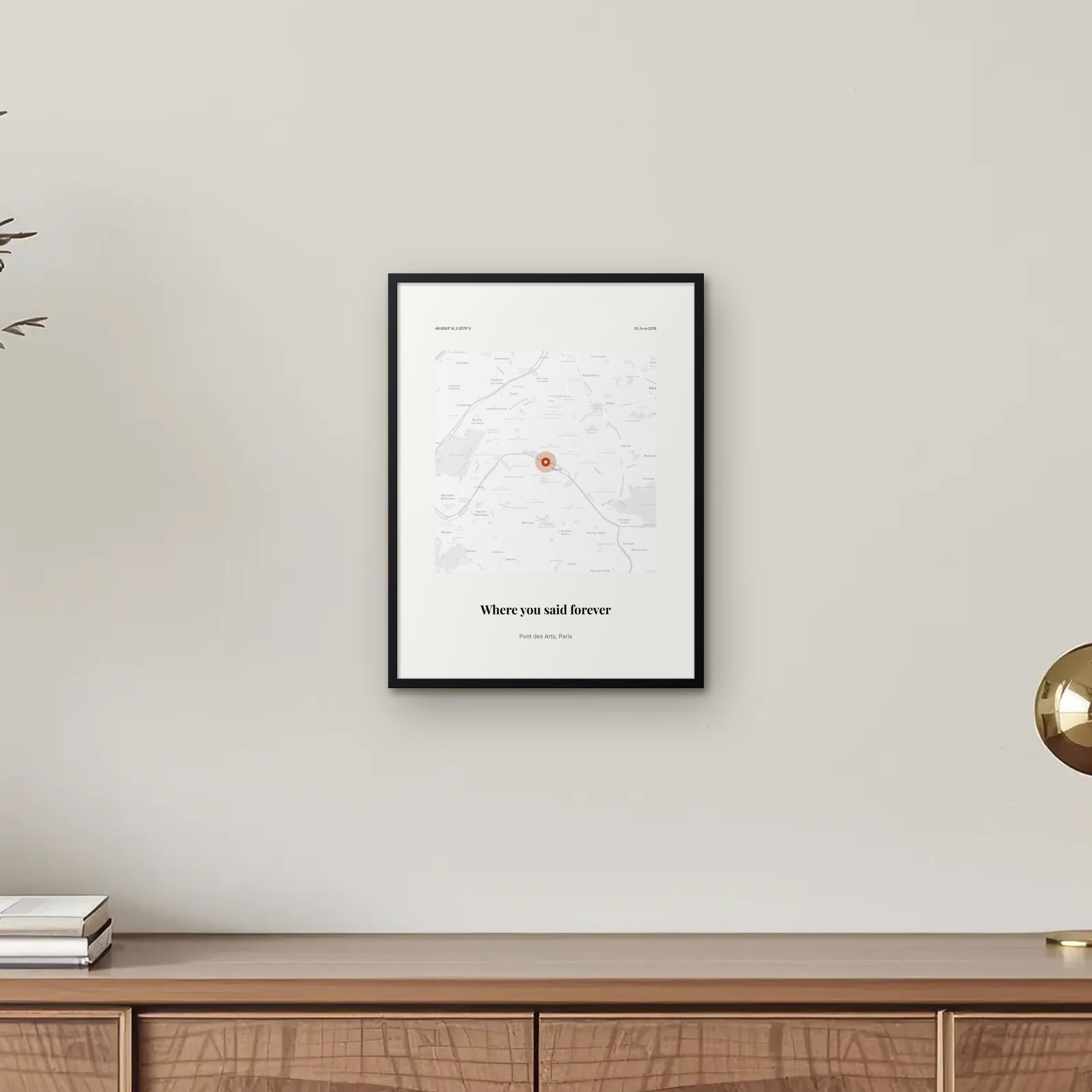 Wedding Vows Location on the framed print